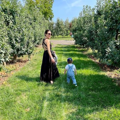 Ever Leo Reich and Lea Michele are walking in the garden